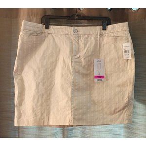 Nwt Women's Intro Love The Fit Striped Beige/White Hannah Skort Size 18W